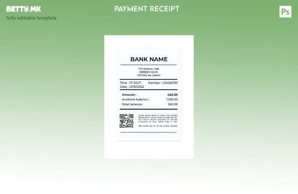 модерен стил Шаблон за верзија на банкарски сметки